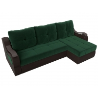 Угловой диван Меркурий (велюр зелёный чёрный)  - Изображение 5